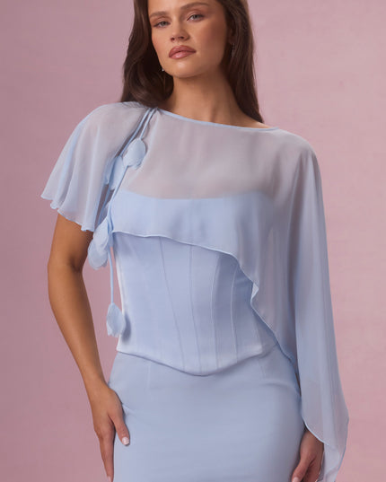 Sky Blue Chiffon Cape