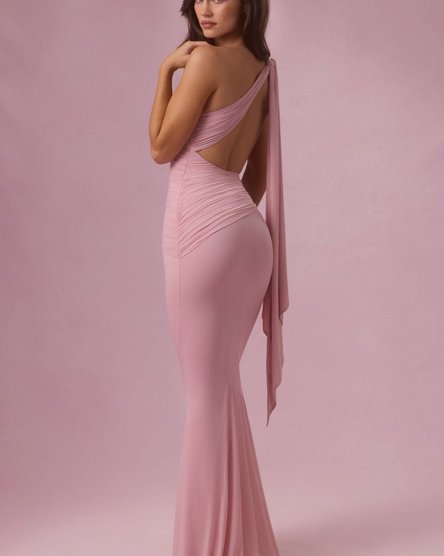 Blush Pink Jersey Bridesmaid Dress