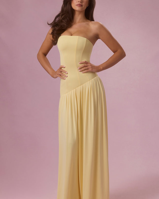 Butter Jersey Strapless Gown
