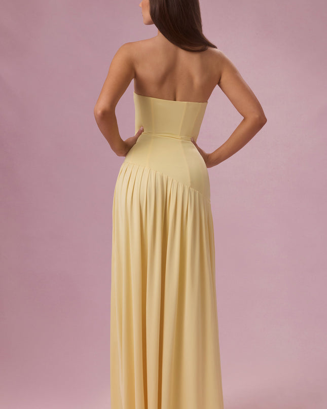 Butter Jersey Strapless Gown