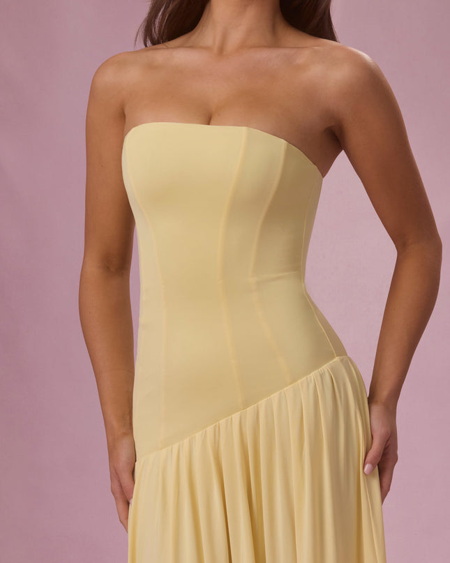 Butter Jersey Strapless Gown