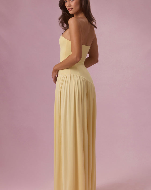 Butter Jersey Strapless Gown