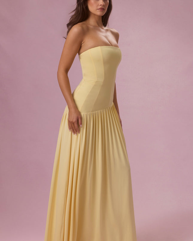 Butter Jersey Strapless Gown
