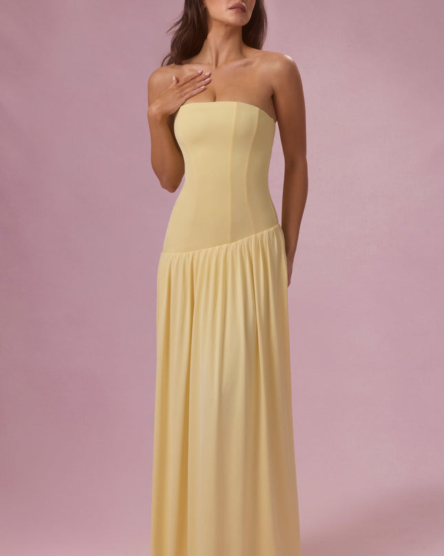 Butter Jersey Strapless Gown