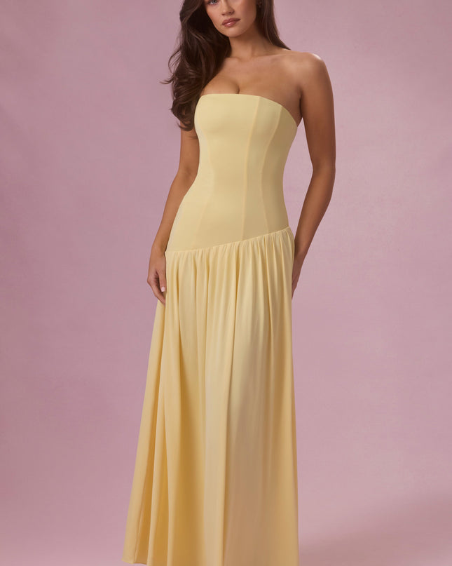 Butter Jersey Strapless Gown