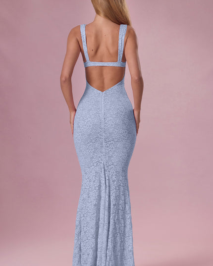 Sky Blue Lace Sweetheart-Neck Gown