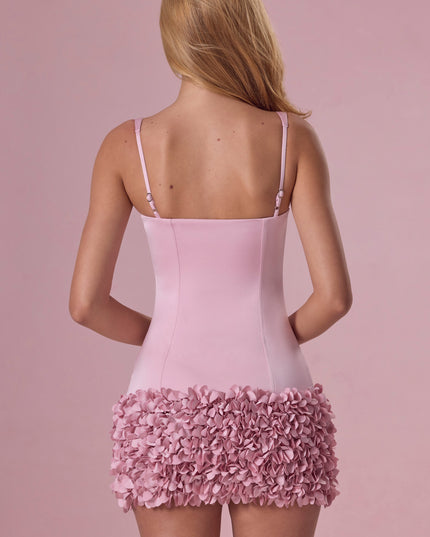 Blush Pink Satin Mini Dress