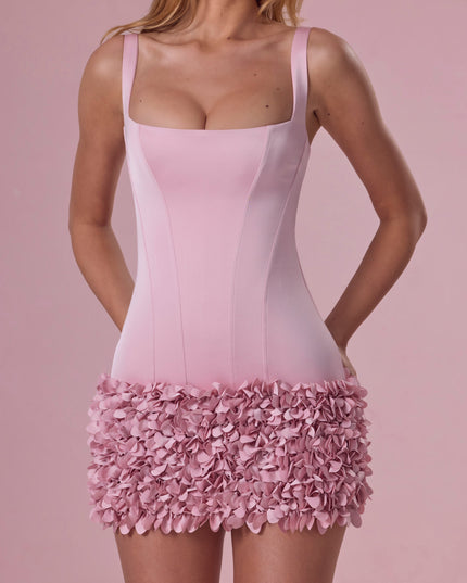 Blush Pink Satin Mini Dress