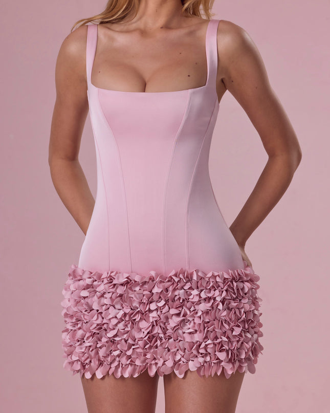 Blush Pink Satin Mini Dress
