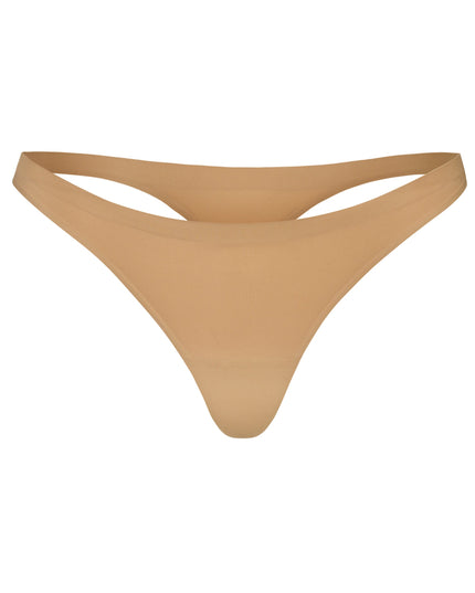 Caramel Seamless Knit Thong