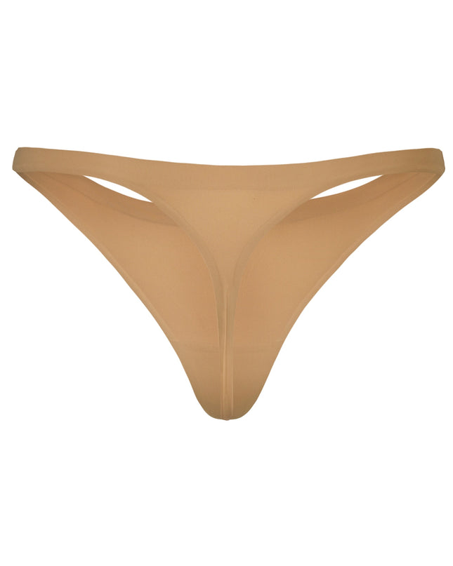 Caramel Seamless Knit Thong