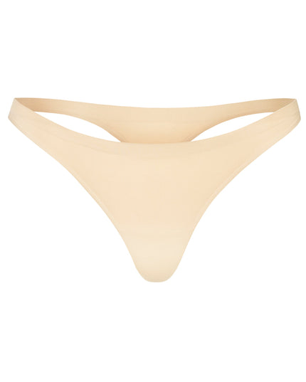 Warm Peach Seamless Knit Thong