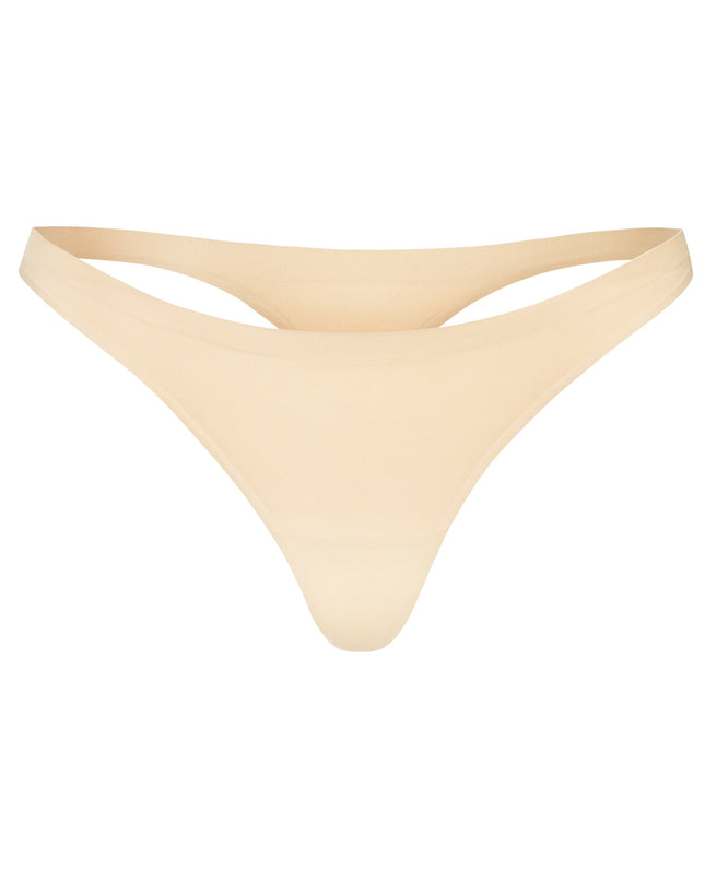 Warm Peach Seamless Knit Thong