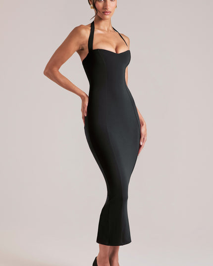 Black Halterneck Midaxi Dress