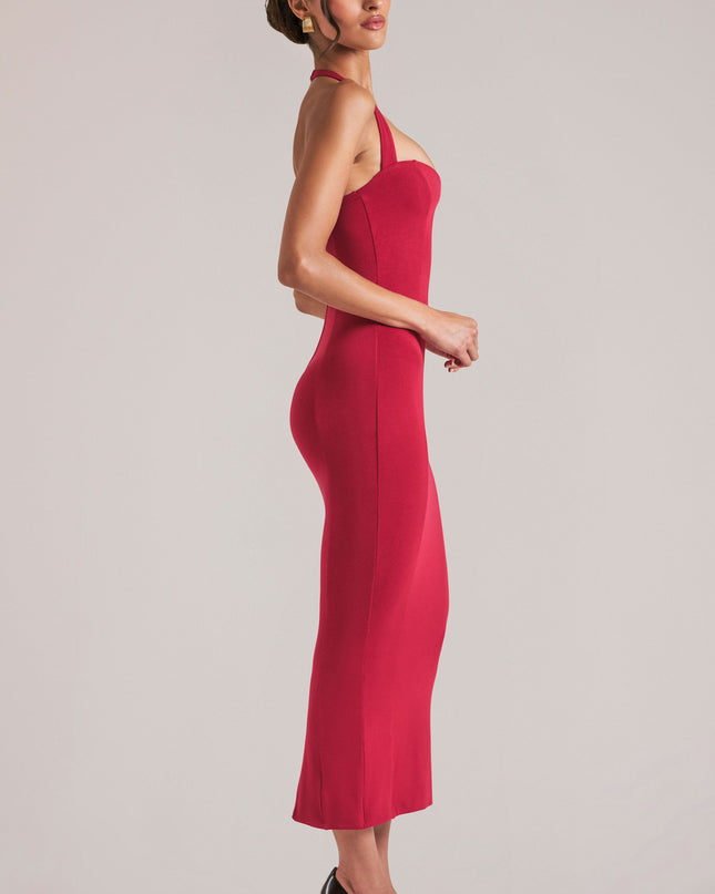 Cherry Red Halterneck Midaxi Dress