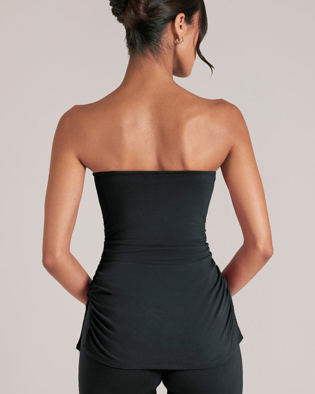 Black Bandeau Longline Top