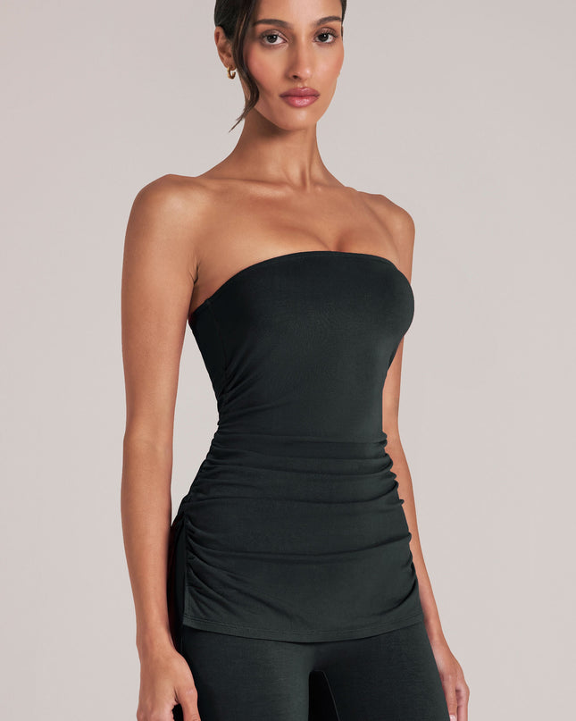 Black Bandeau Longline Top