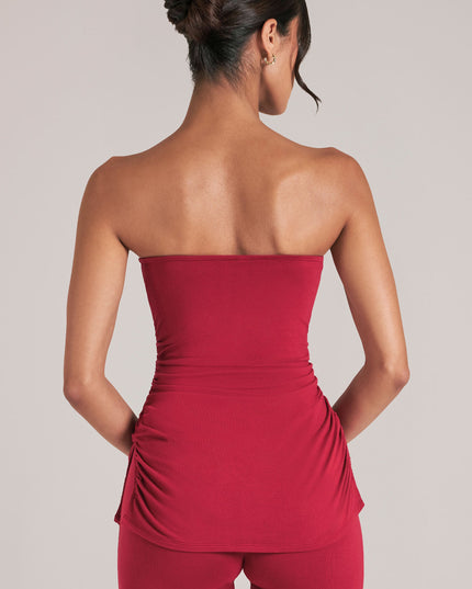 Cherry Red Bandeau Longline Top