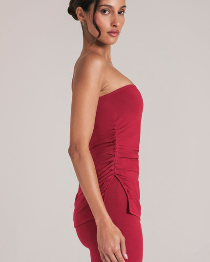 Cherry Red Bandeau Longline Top