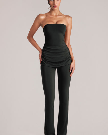 Black Mid-Rise Fitted Trousers