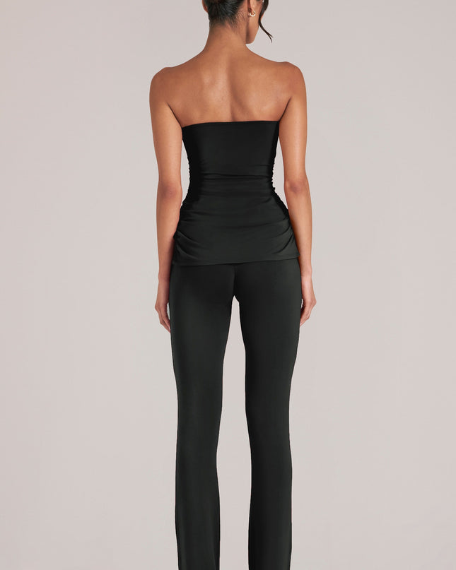 Black Mid-Rise Fitted Trousers