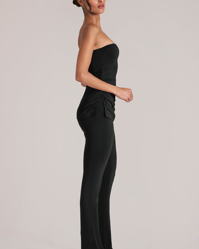 Black Mid-Rise Fitted Trousers