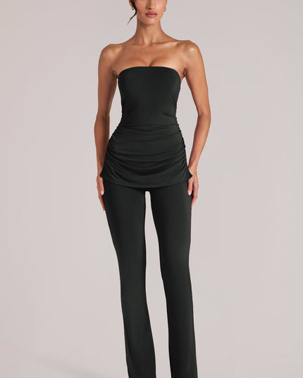 Black Mid-Rise Fitted Trousers