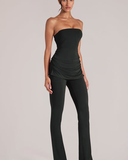 Black Mid-Rise Fitted Trousers