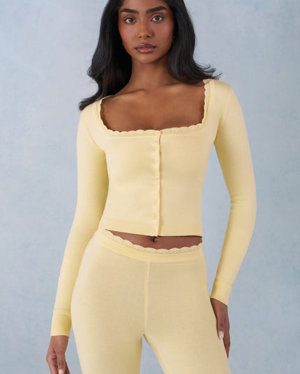 Butter Yellow Knit Long-Sleeve Cardigan