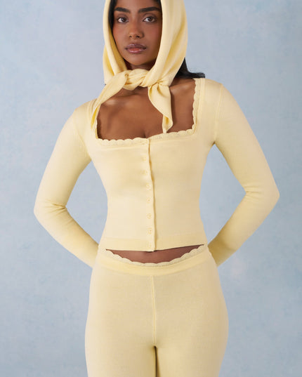 Butter Yellow Knit Long-Sleeve Cardigan