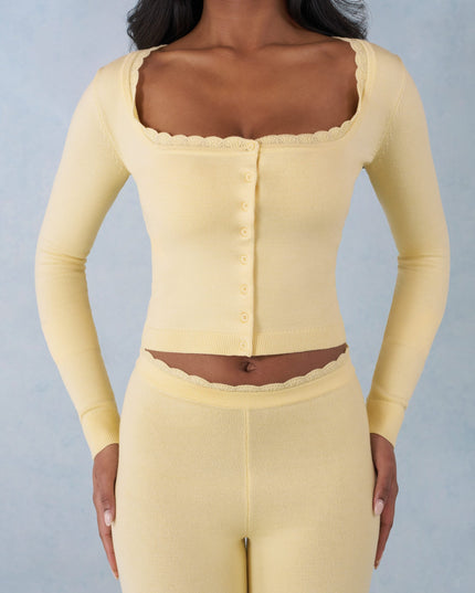 Butter Yellow Knit Long-Sleeve Cardigan