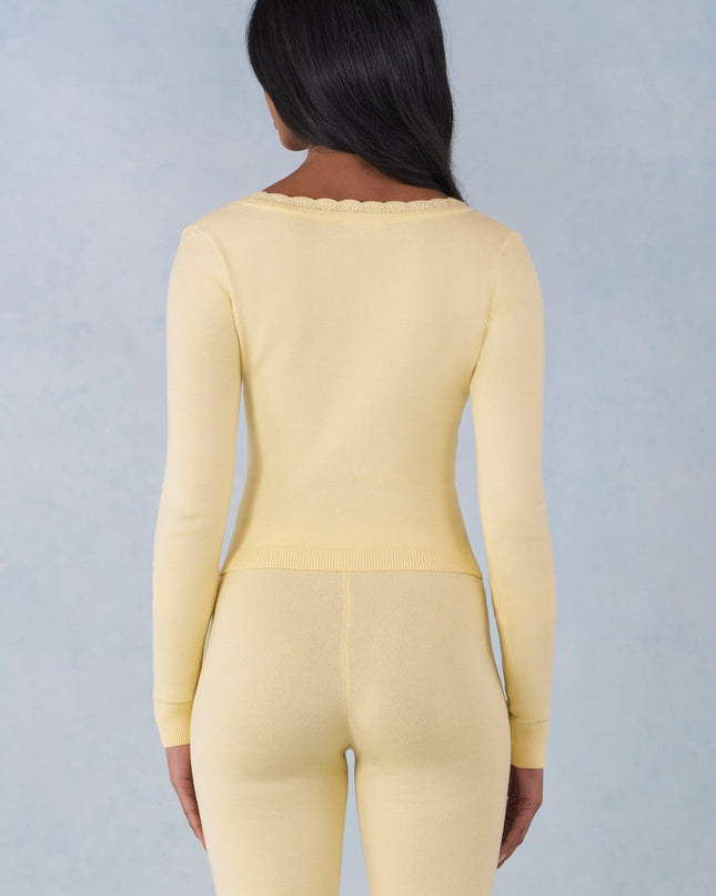 Butter Yellow Knit Long-Sleeve Cardigan