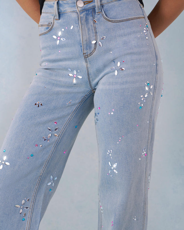 Light Denim Mid-Rise Straight-Leg Jeans