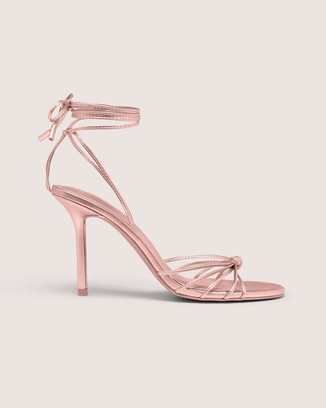 Blush Pink Lace-Up Heeled Sandal