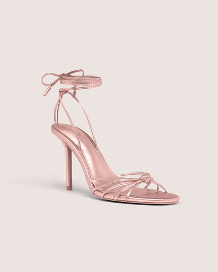 Blush Pink Lace-Up Heeled Sandal