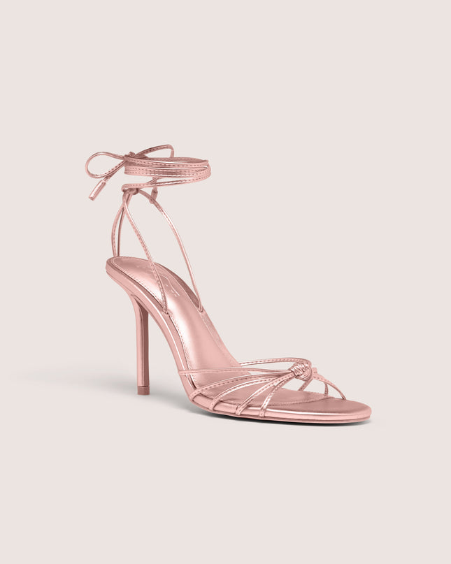 Blush Pink Lace-Up Heeled Sandal
