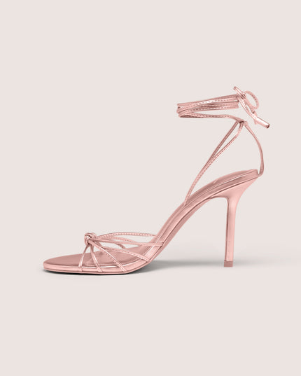 Blush Pink Lace-Up Heeled Sandal