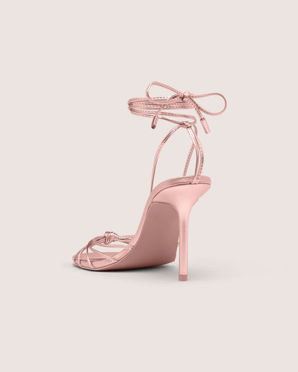 Blush Pink Lace-Up Heeled Sandal
