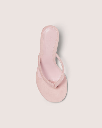 Pink Heeled Thong Sandals