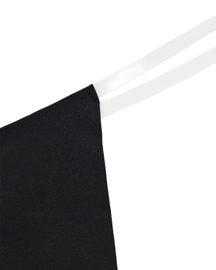 Black Seamless Knit Clear Strap Thong