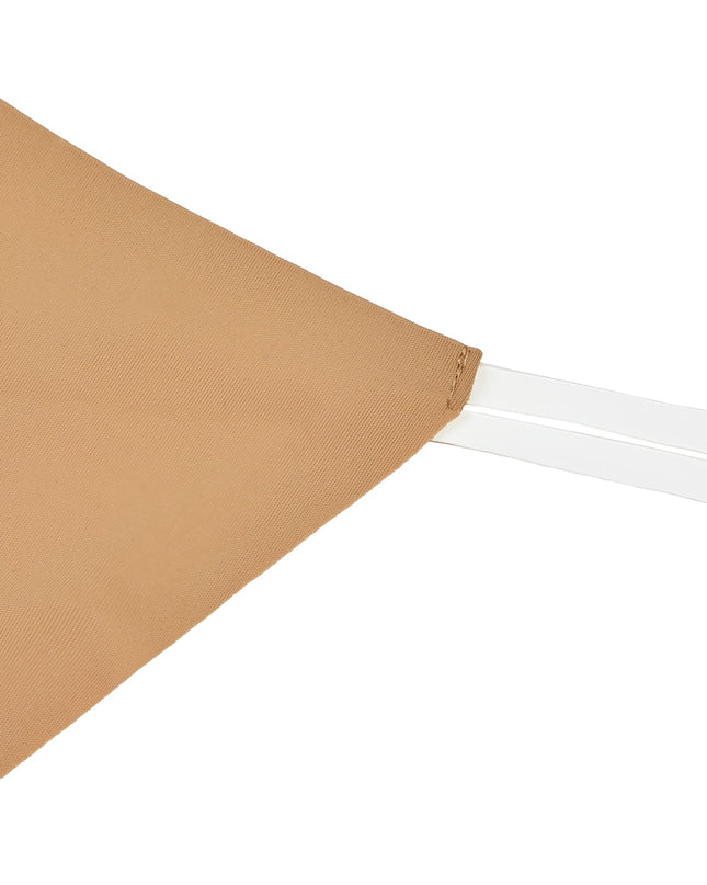 Caramel Seamless Knit Clear Strap Thong
