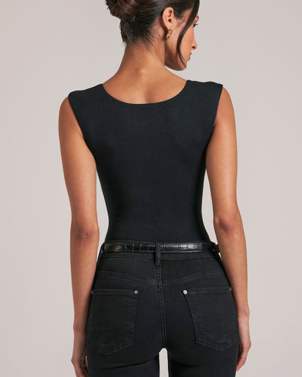 Black Sweetheart-Neck Bodysuit