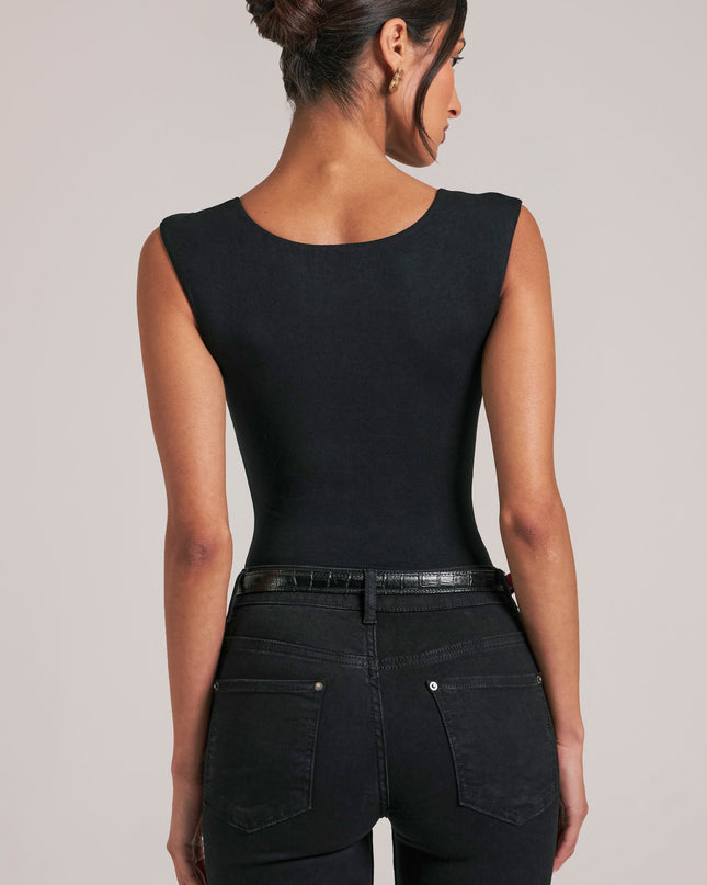 Black Sweetheart-Neck Bodysuit