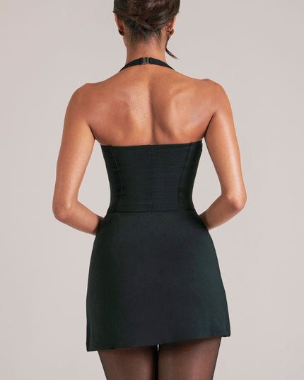 Black Longline Halterneck Top