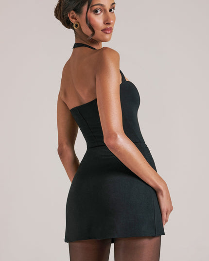 Black Longline Halterneck Top