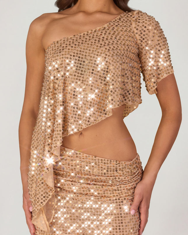 Gold Embellished Micro Mini Skirt