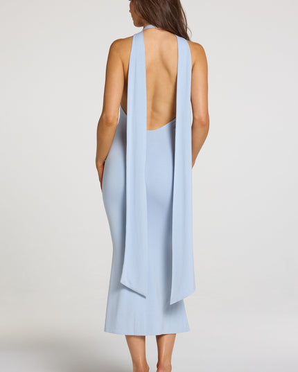 Light Blue Modal Halterneck Midaxi Dress