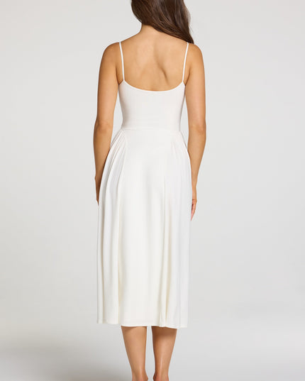 White Modal Lace-Trim Midaxi Dress