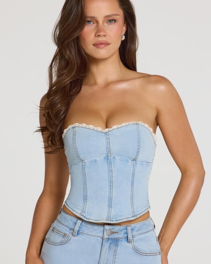 Light Denim Denim Corset Top