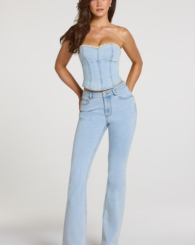 Light Denim Mid-Rise Bootcut Jeans